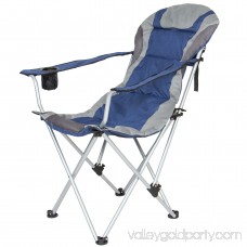 Best Choice Products Deluxe Padded Reclining Camping Fishing Beach Chair With Portable Carrying Case - Silver/Black
